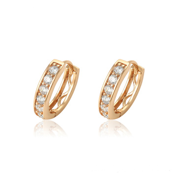 95930 Moda senhora simples projetos de jóias em ouro 18k zircon estilo brincos de argola